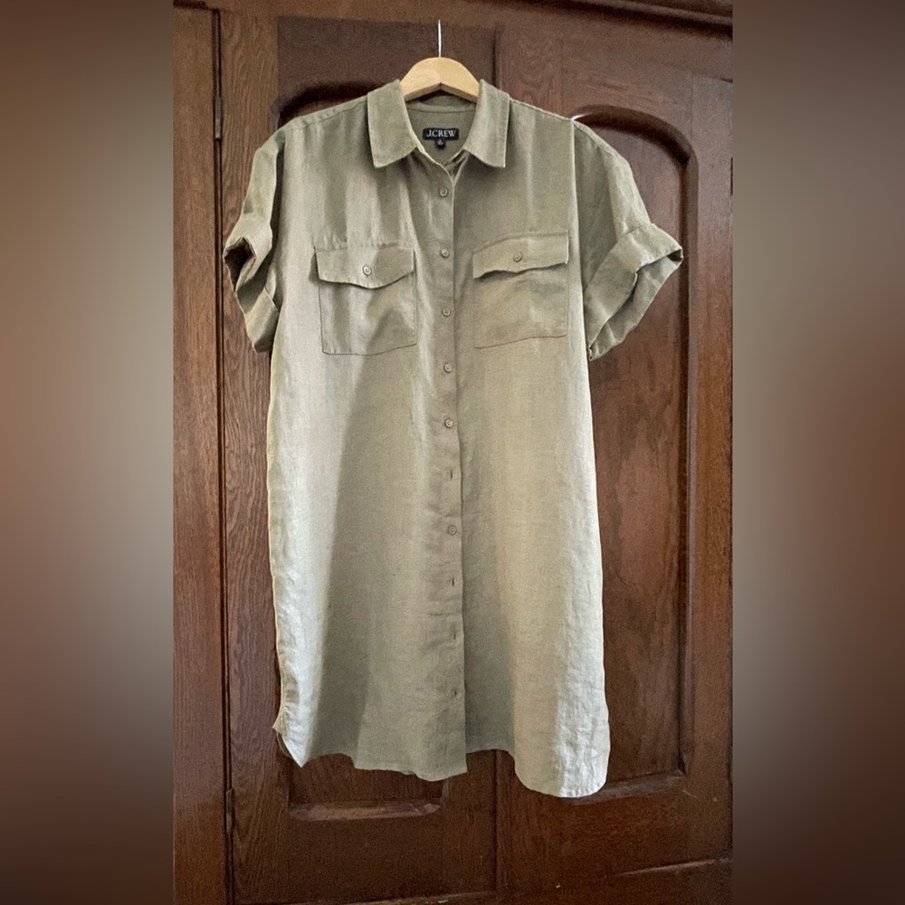 J. Crew tan shirt dress